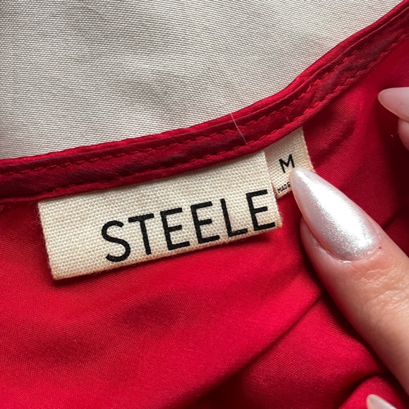 Steele by Amanda Steele Red Silk Corset Dress - Picture 7 of 10